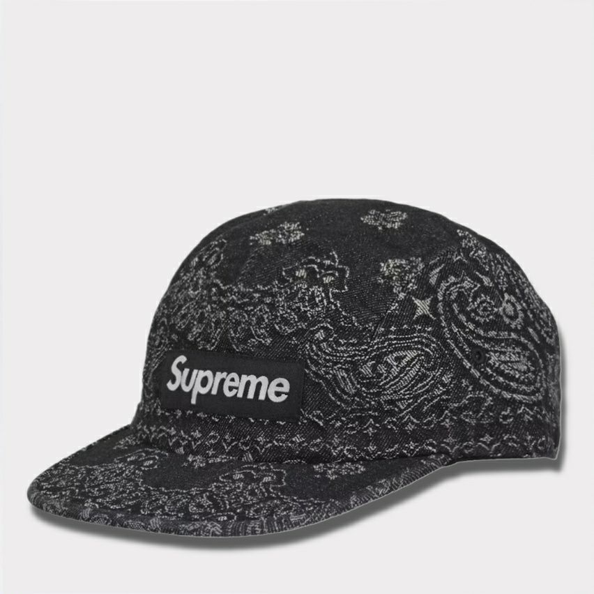 モモカ様supreme ブラックロゴキャンプキャップ Supreme シュプリーム