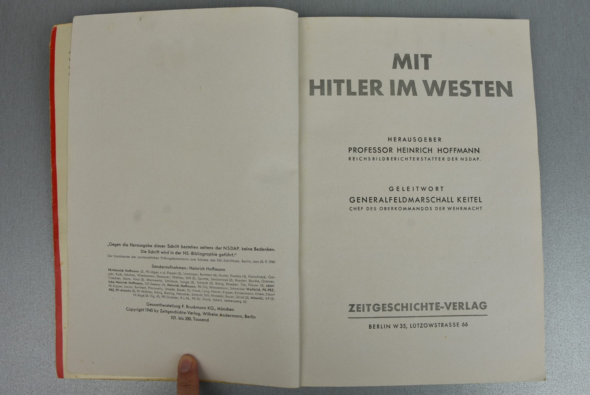 Adolf Hitler Hoffmann propaganda photo book 'Mit Hitler im Westen
