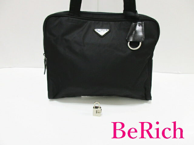 プラダ PRADA トートバッグ ブラック 黒 ナイロン キャンバス ロゴ