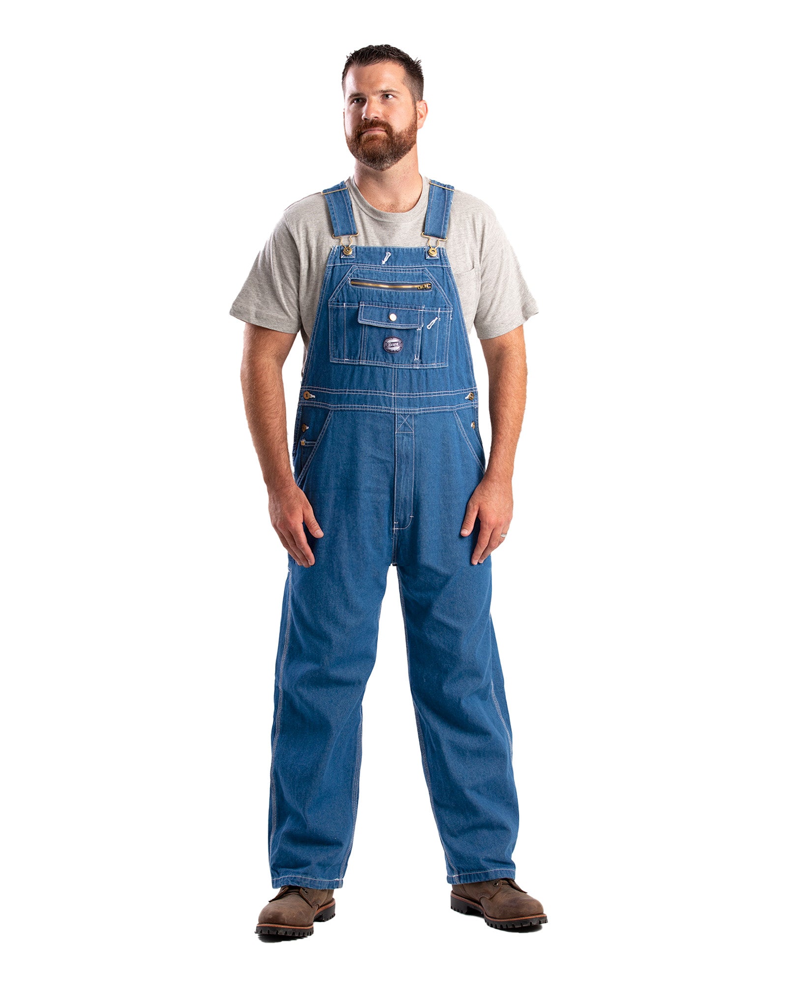 Men's Vintage Washed Light Denim Bib Overall – Berne Apparel