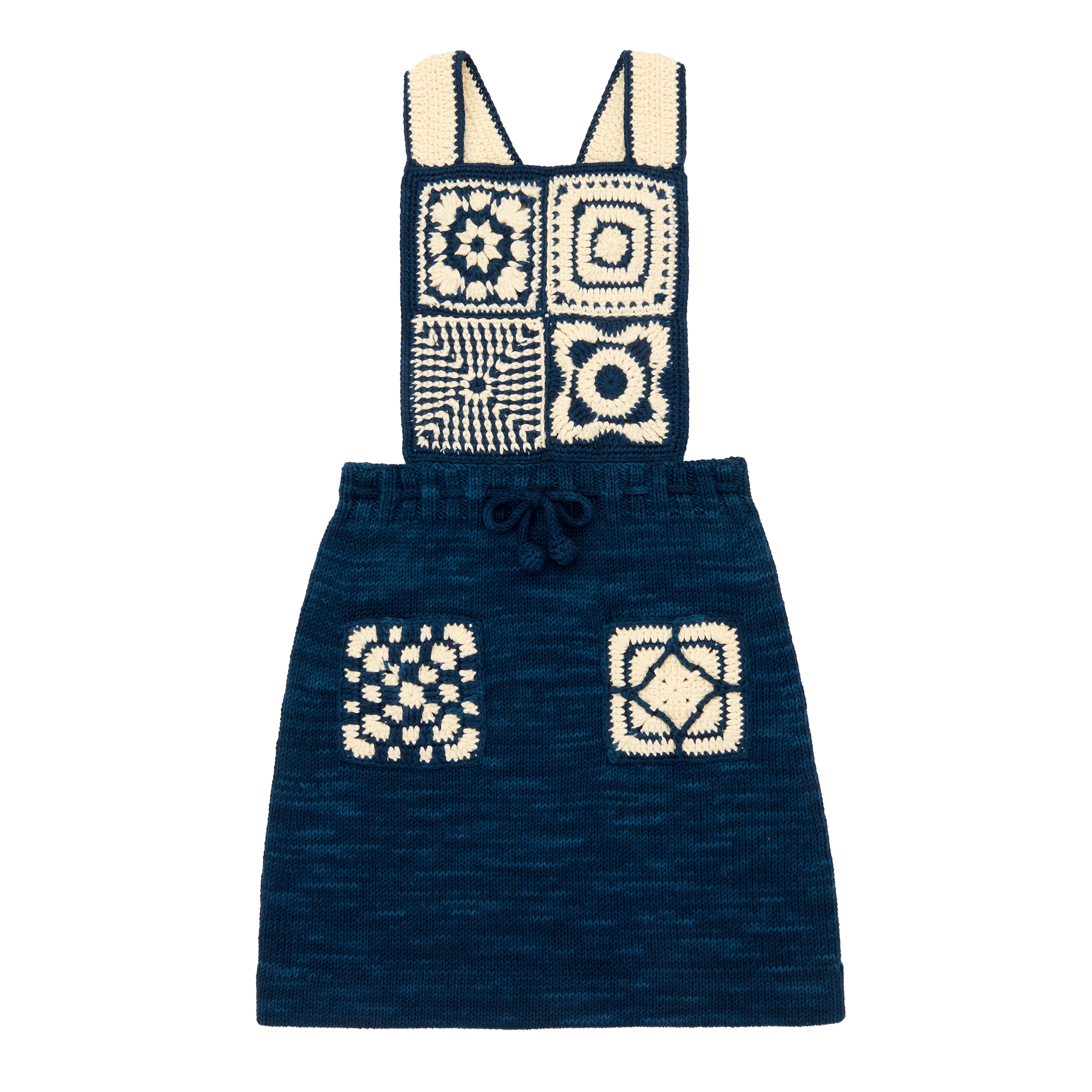 Misha & Puff Kid's Crochet Afghan Pinafore Dress Celestial | BIEN BIEN