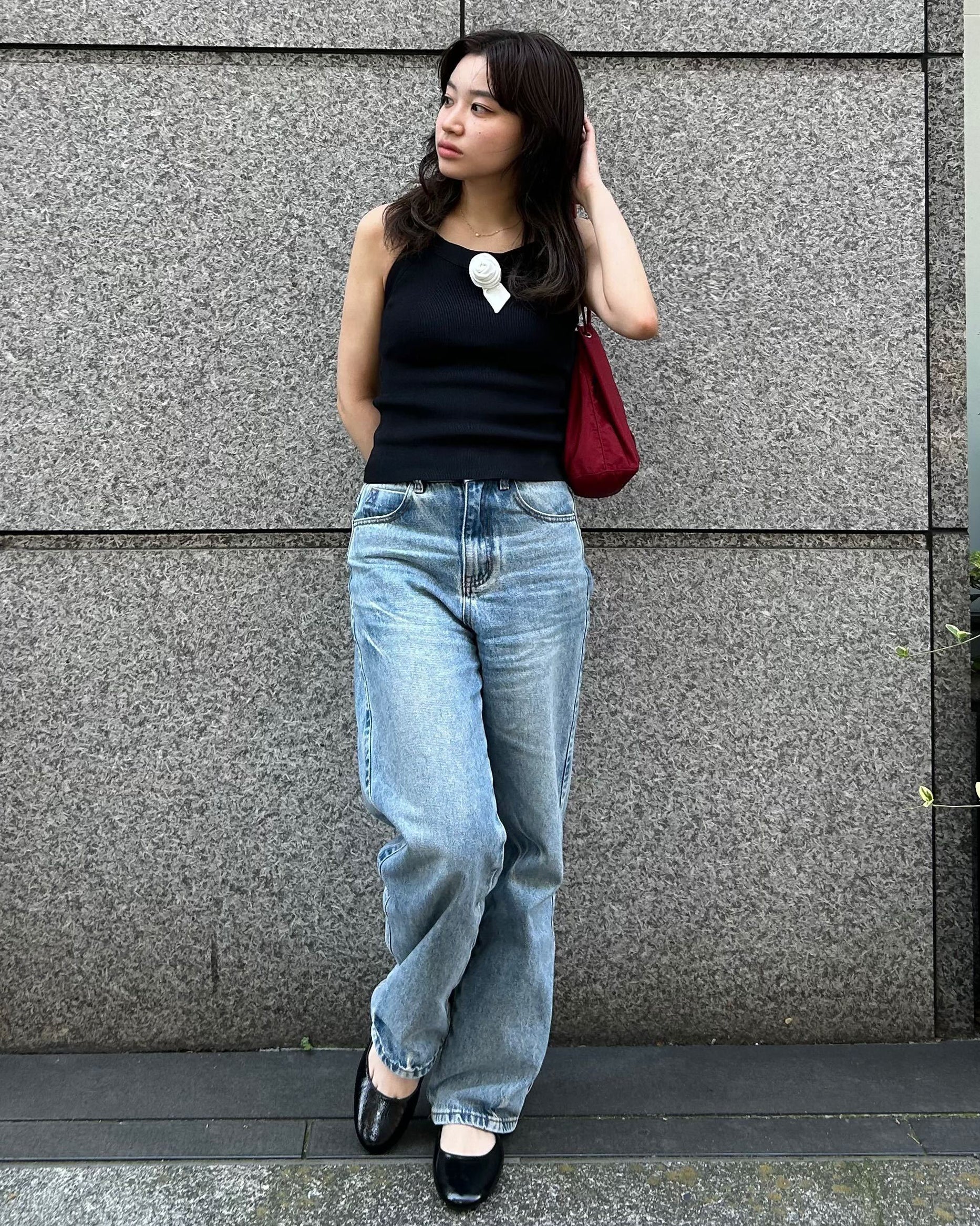 ROSETTE TANK TOP/154cm/wearing size F｜Bibiy.