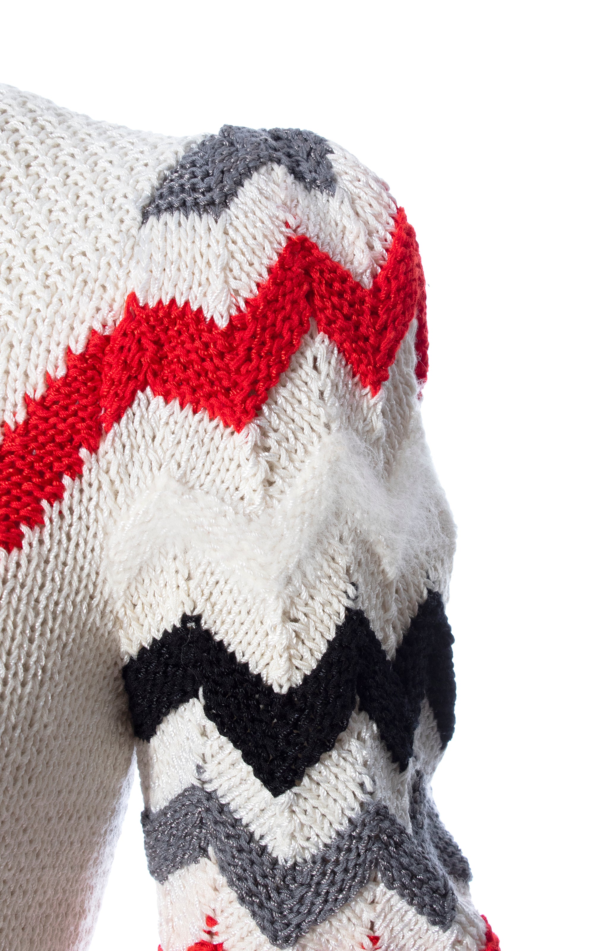 1980s Chevron Knit Rayon Angora Sweater | x-small/small – Birthday