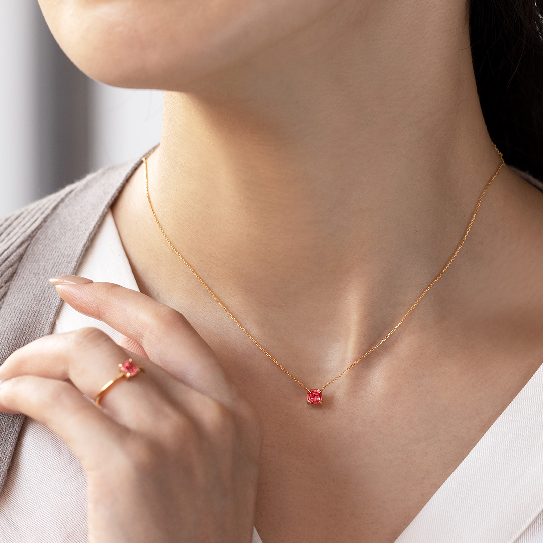 パパラチアサファイア(ラボグロウン) K18ネックレス・セラム