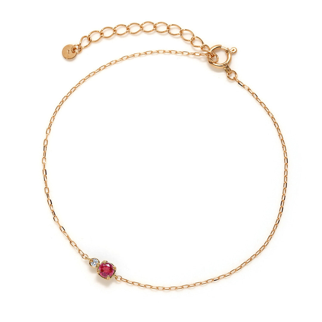 Ruby】ソルベトーンクォーツのゴムブレスレット Ruby】ソルベトーン