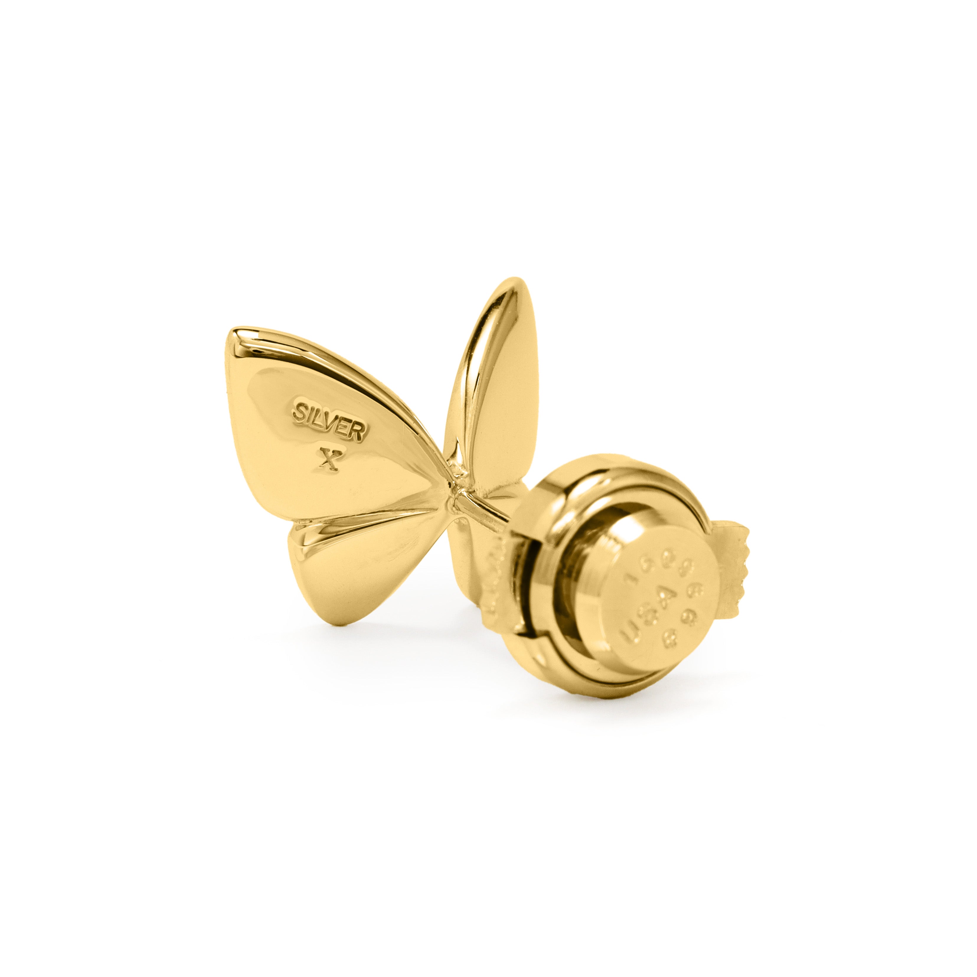 即日発送】シルバー925/K18イエローゴールドコーティングブローチ