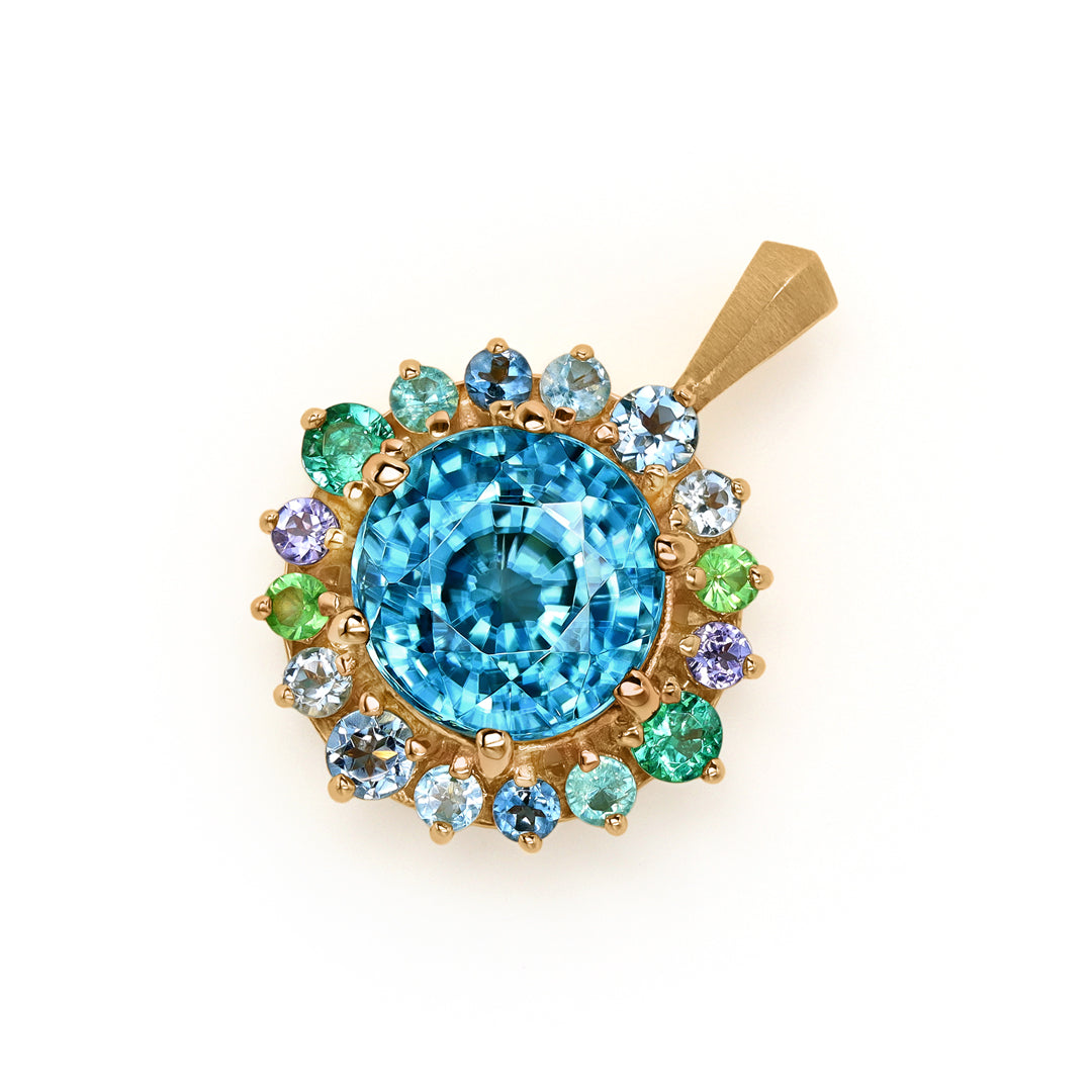 ビズー公式】ブルージルコン K18(18金)/PTペンダントトップ フロレゾン