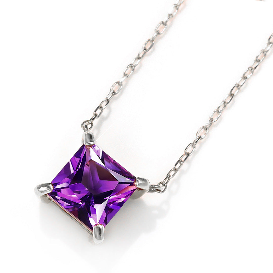 ビズー公式】アメジスト スクエアカット K18(18金) プラチナ