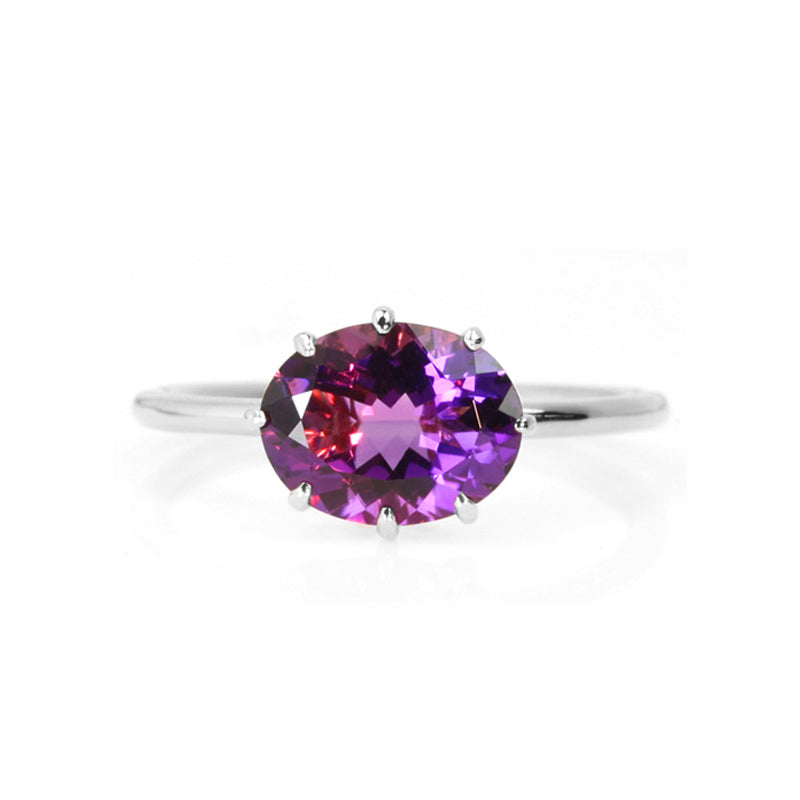 ビズー公式】アメジスト オーバルカット K18(18金) リング セパージュ