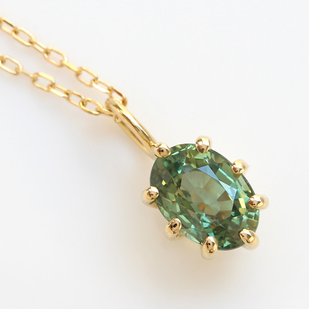 ビズー公式】グリーンサファイア K18(18金) ペンダントトップ