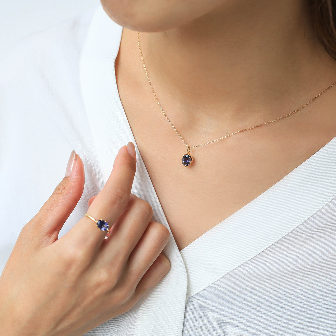 ビズー公式】アイオライト K18(18金) ペンダントトップ セパージュ