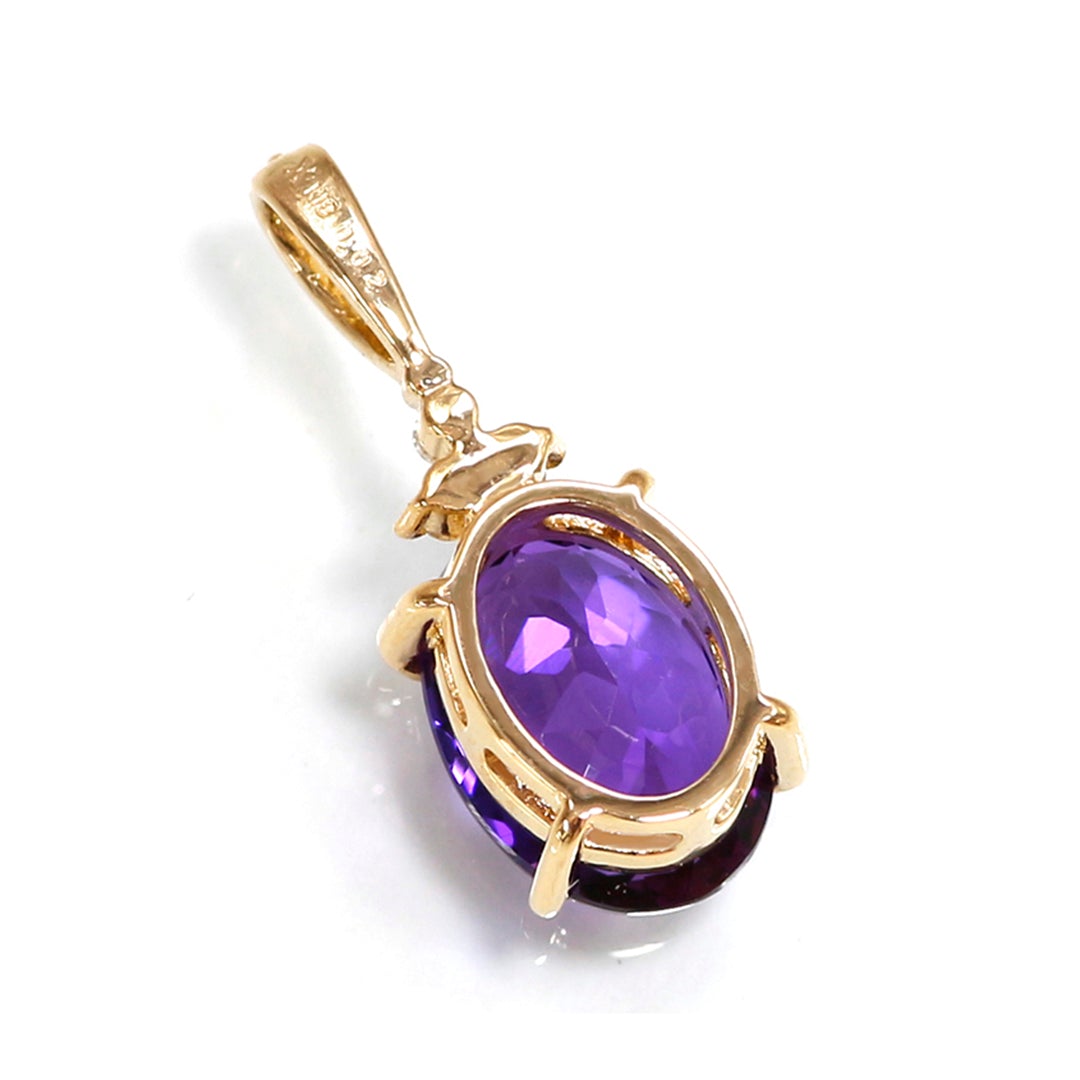 ビズー公式】アメジスト オーバルカット K18(18金) ペンダントトップ