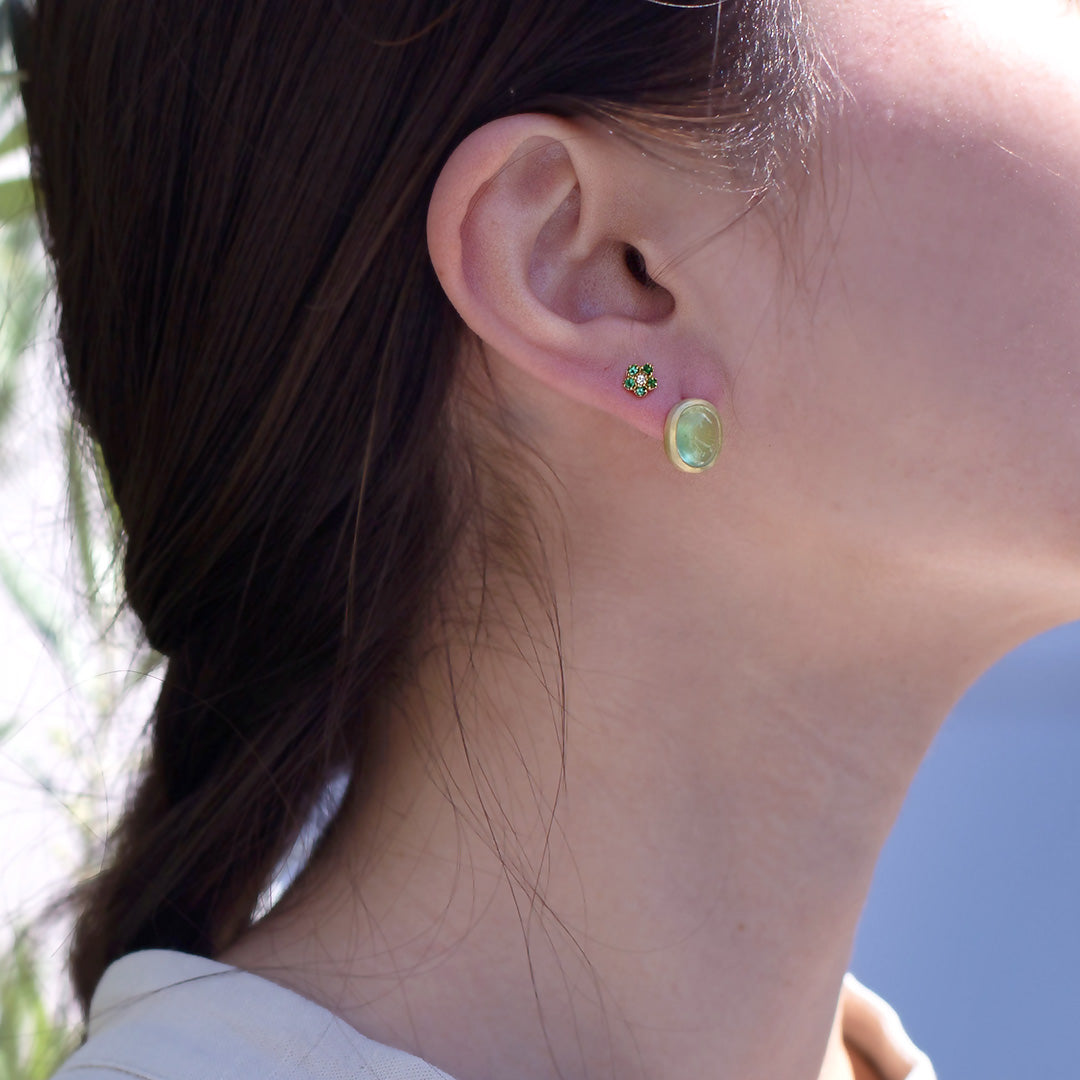 ビズー公式】エメラルド ダイヤモンドK10 K18 ピアス パルテール