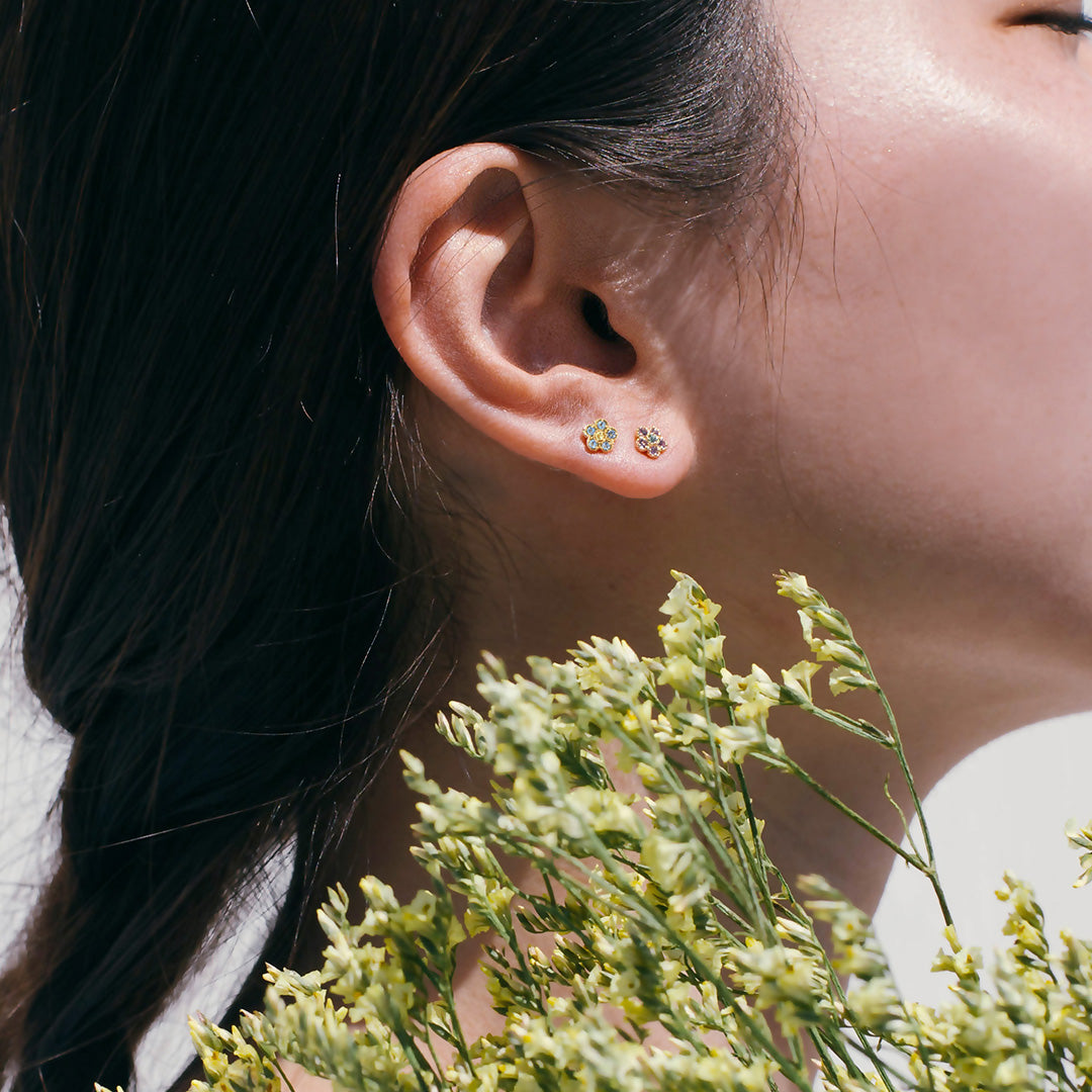 ビズー公式】アクアマリン イエローサファイア K10 K18 ピアス