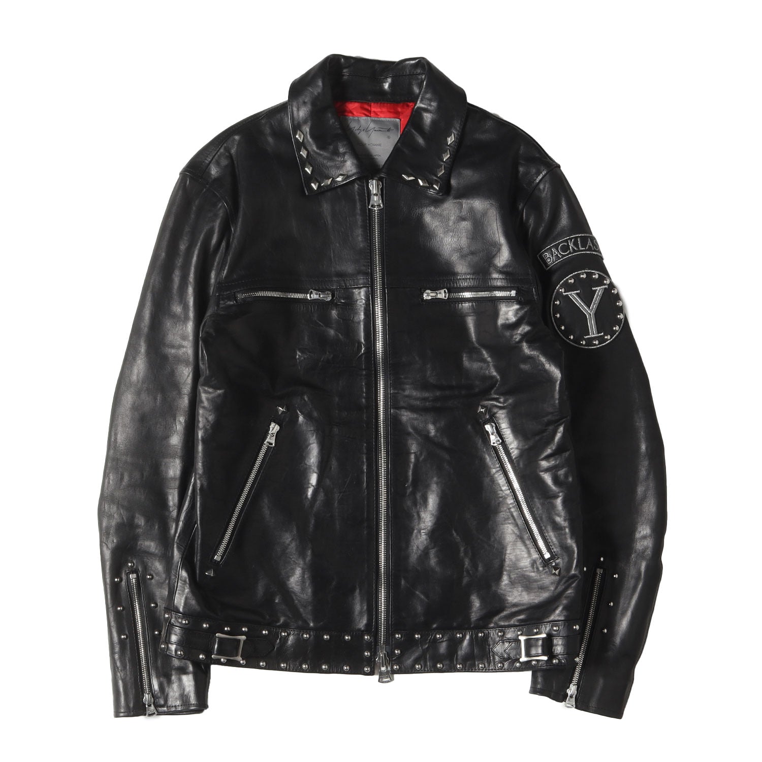 21AW × BACKLASH スタッズ ホースレザー スタッズ シングル ライダース