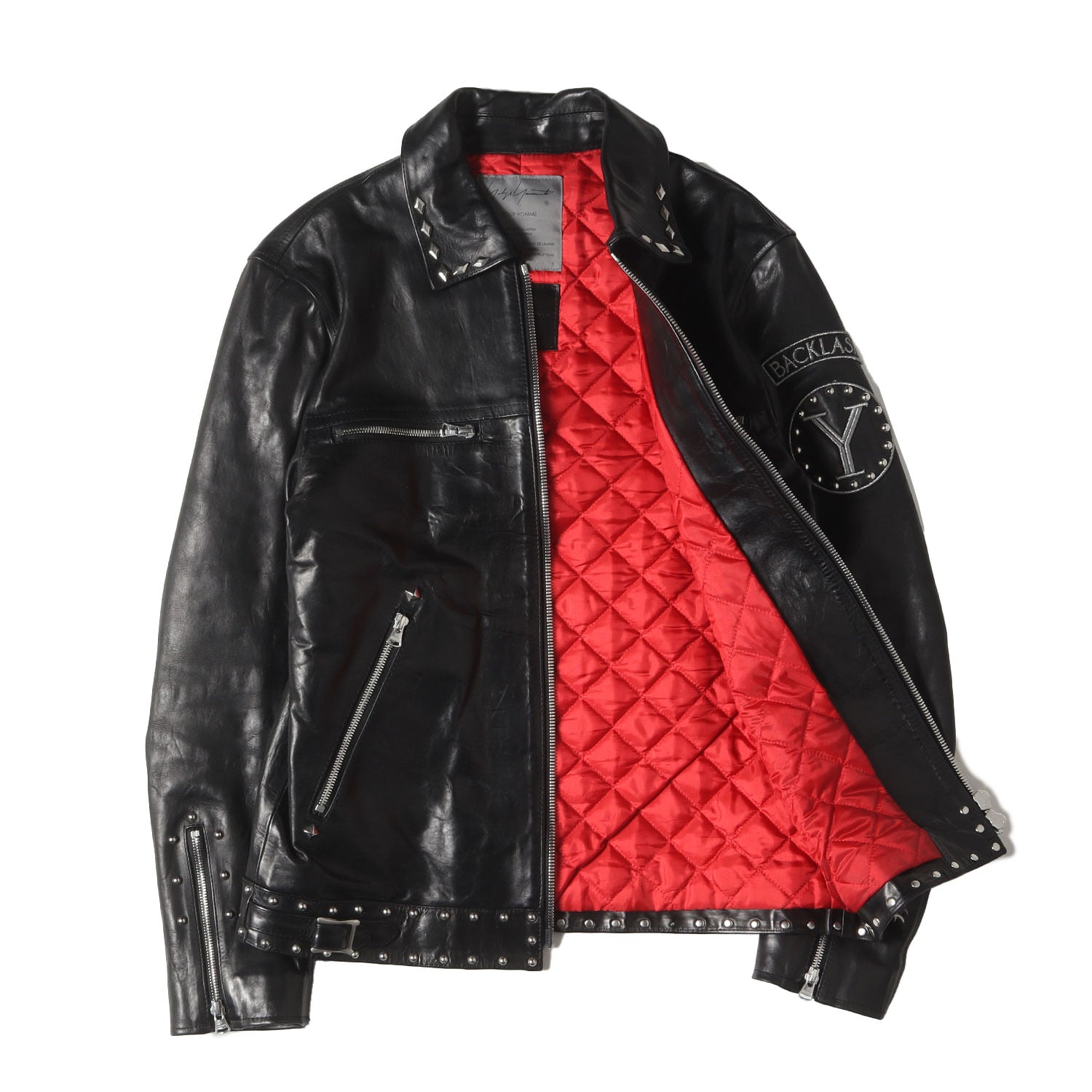 21AW × BACKLASH スタッズ ホースレザー スタッズ シングル ライダース