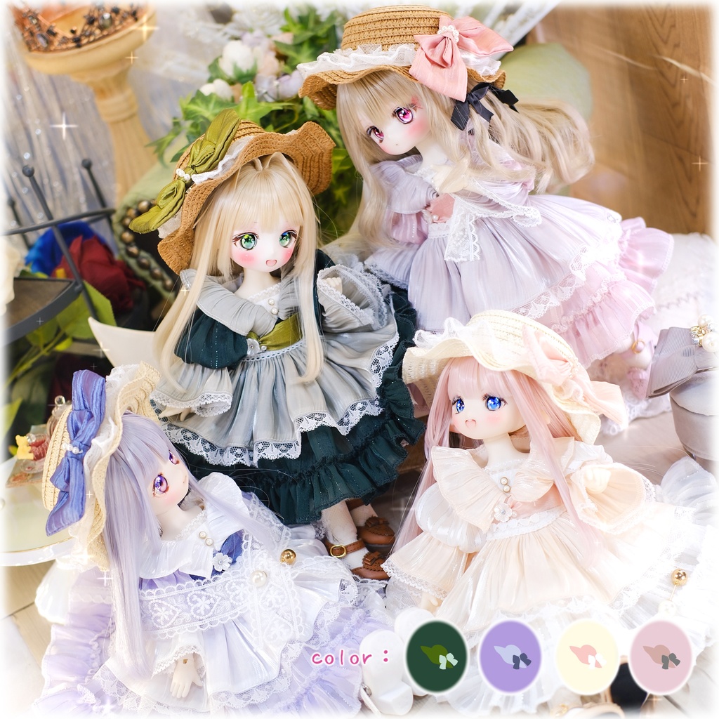 山茶花のささやき」幼SD・Tinyfox・1/6通用 ドール服 8点セット