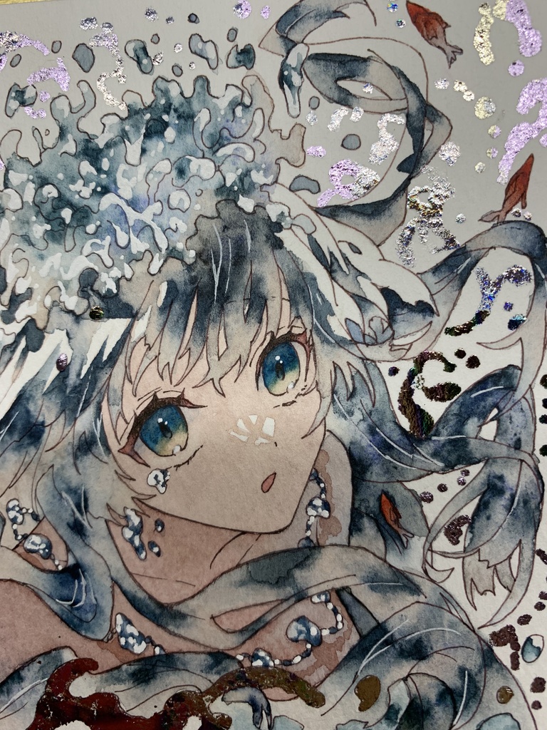 ゆ*り様 手描きイラスト オリジナルイラスト アナログイラスト 色紙