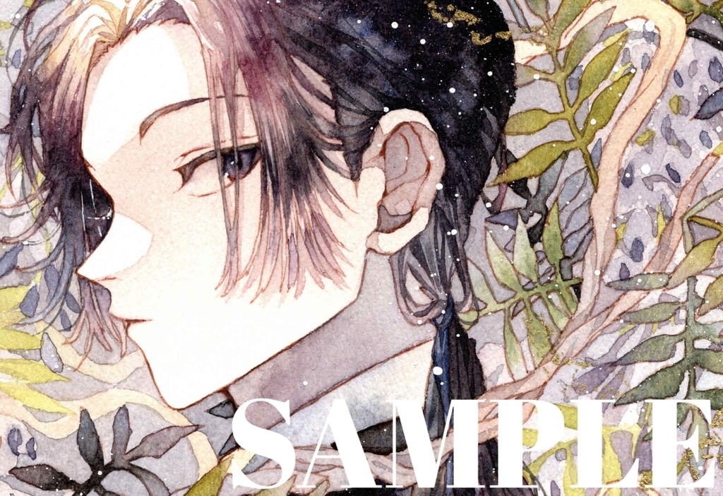 手描きイラスト オリジナル 「山藤の案内人」 原画 イラストボード