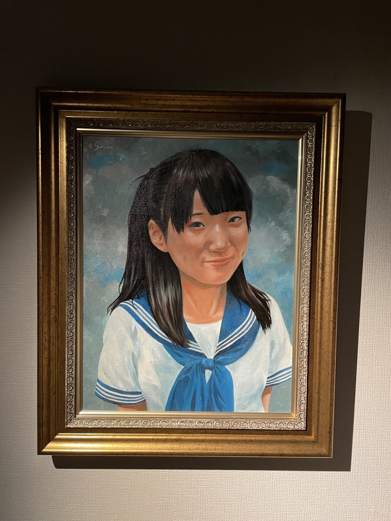 油絵 菅家令子 絵 絵画インテリア 額付(白) uF6-080215 人物 女性 油絵