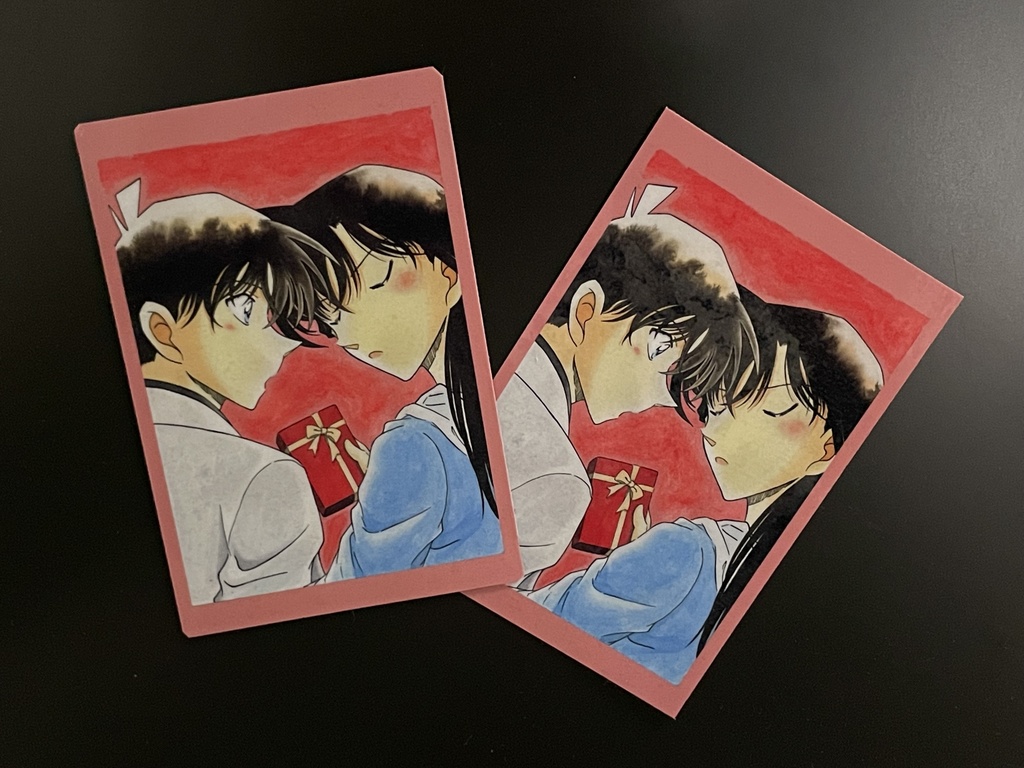 新一と蘭（マグネット＆ステッカーセット）＊名探偵コナンイラスト