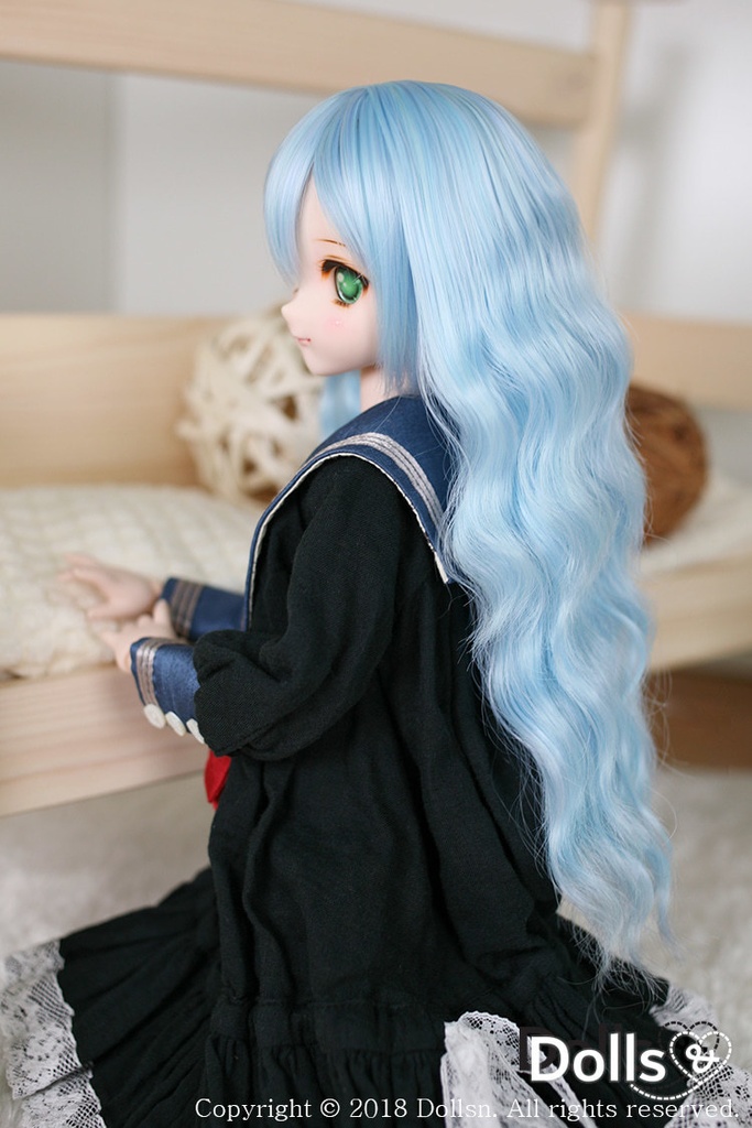 SD DDサイズ耐熱ウイッグ 8~9インチ WM-004 (アクアブルー) - dollsn