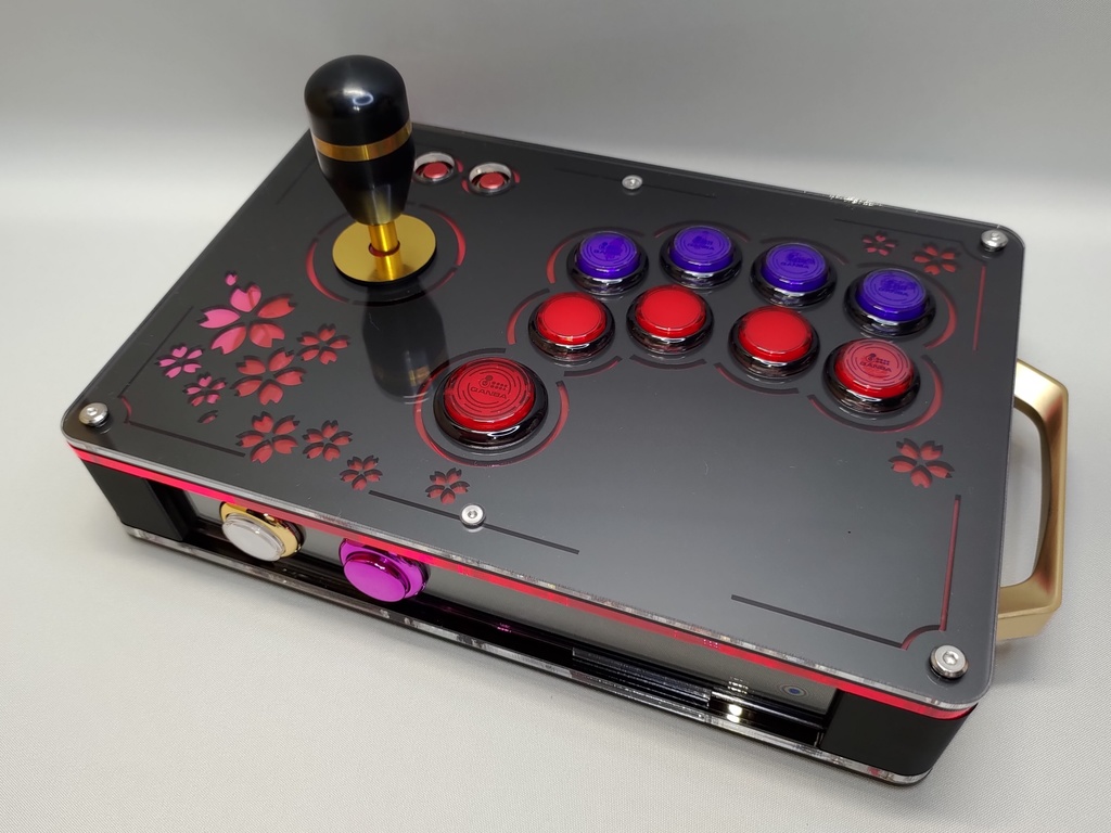 桜/夜桜 24mmボタン型 ゴールデンレバー対応 コンパクト アケコン