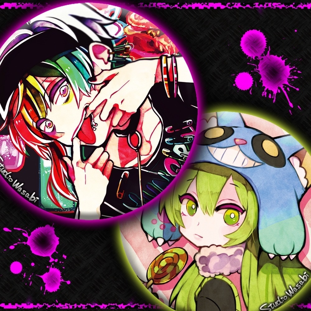 狼ゲーム57mm缶バッジ （リンタロウ・リツ） - スタジオわさび公式SHOP