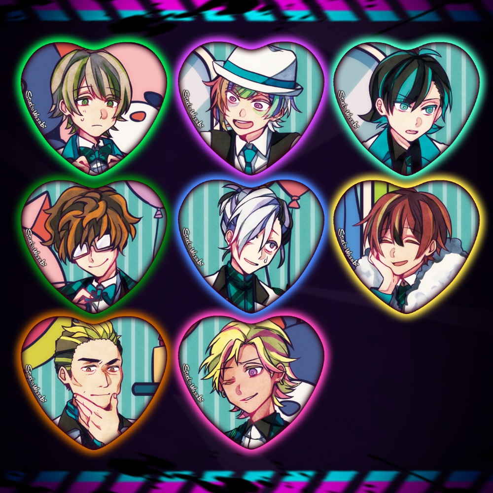 ハート缶バッジ 狼ゲーム 男子 ランダムorセット - スタジオわさび公式