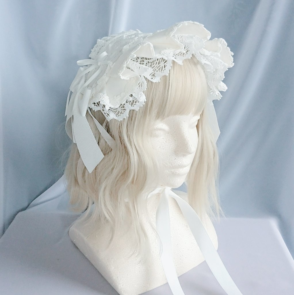 編み上げハーフボンネット風ヘッドドレス - kurotoiro - BOOTH
