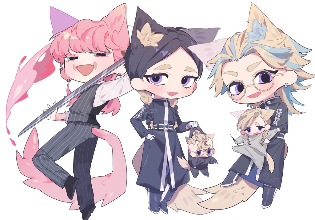 猫耳アクリルキーホルダー 灰谷兄弟＋三途 - 路地裏本舗 - BOOTH