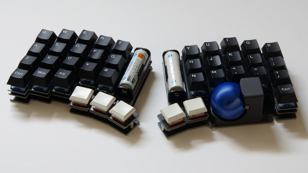 torabo-tsuki トラックボール付き無線分割キーボードキット - のぎけす