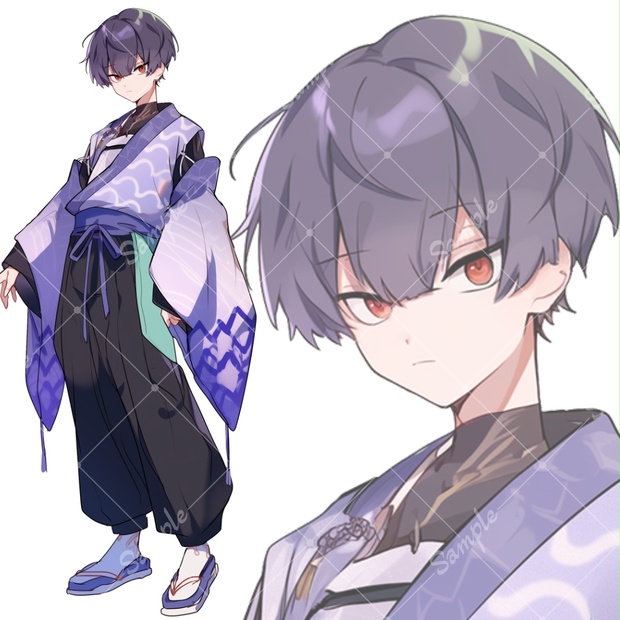 手描きイラスト 原画 和モダン 全身画 手描きイラスト 原画 和モダン