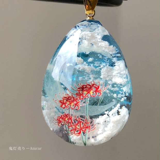 展示用/レジン/紅葉とうさぎ 蓄光 オルゴナイトネックレス 展示用