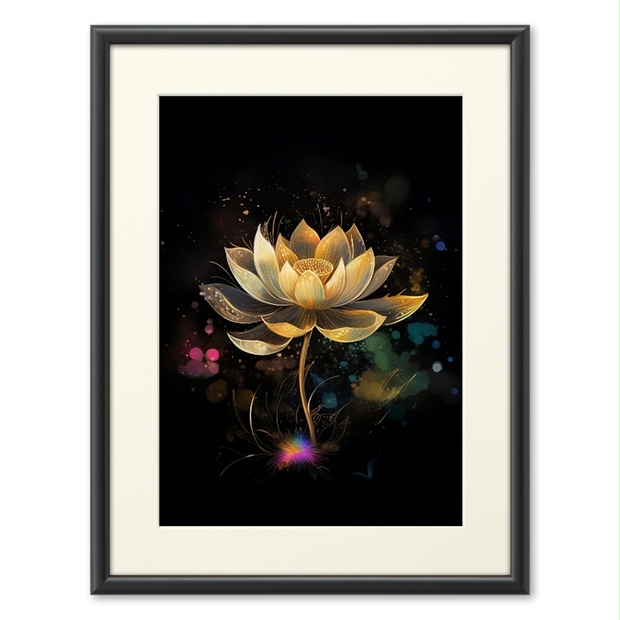 開運絵画 蓮の花 黄金の蓮の花 神の化身 蝶々 白龍様からのメッセージ