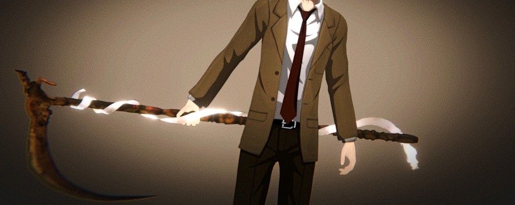 3Dモデル】夜神月 - デスノート - FBX & テクスチャ [大鎌付き