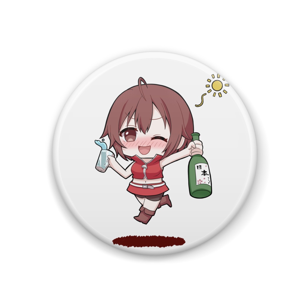 お酒に酔っていい気分で散歩するMEIKO缶バッジ - Nika○のグッズ部屋