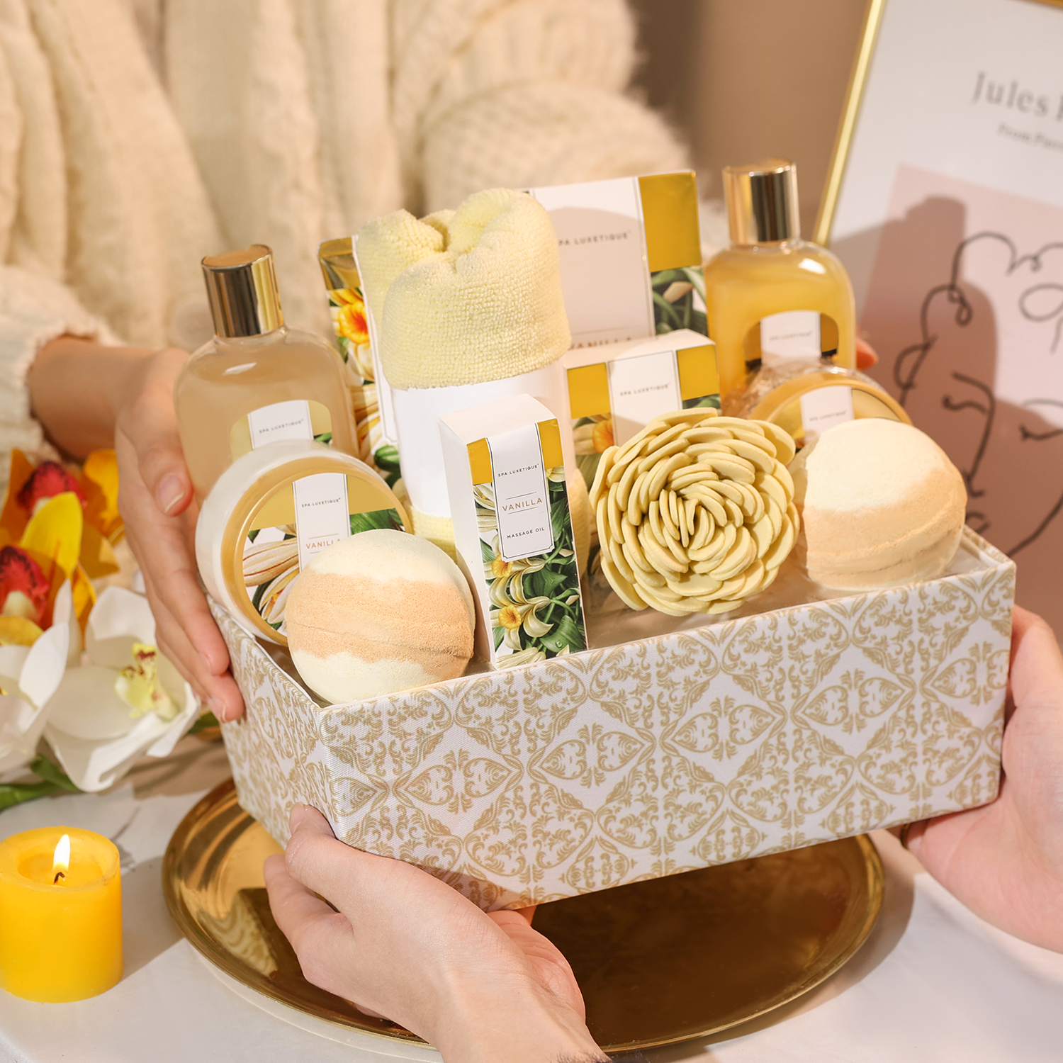 Vanilla Bath&Shower Basket Gift Set – Body & Earth Inc
