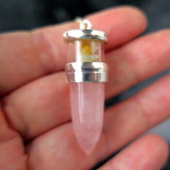 パワーストーンペンデュラム】ローズクォーツ＋オパール 天然石/占い