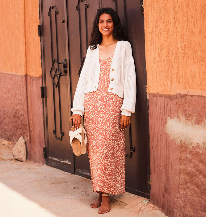 OUTLET】Roxy SUNDAZE SWEATER WASHED コットン100% カーディガン 丈短め