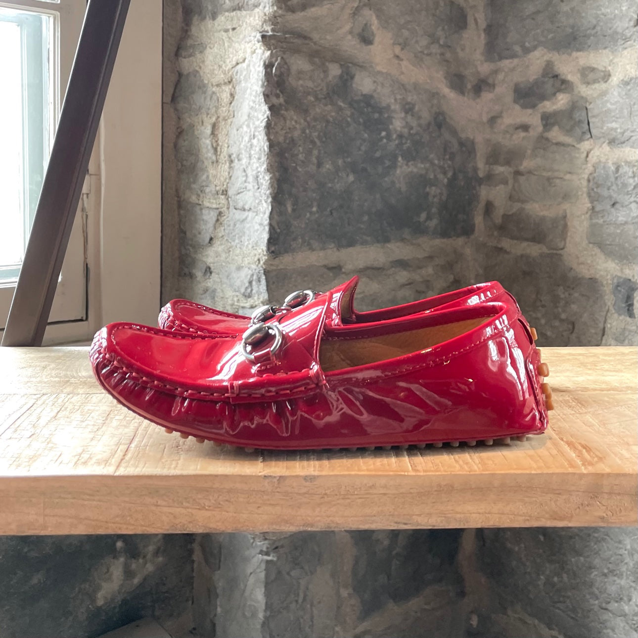 Gucci Red Patent Leather Horsebit Driving Loafers – Boutique LUC.S