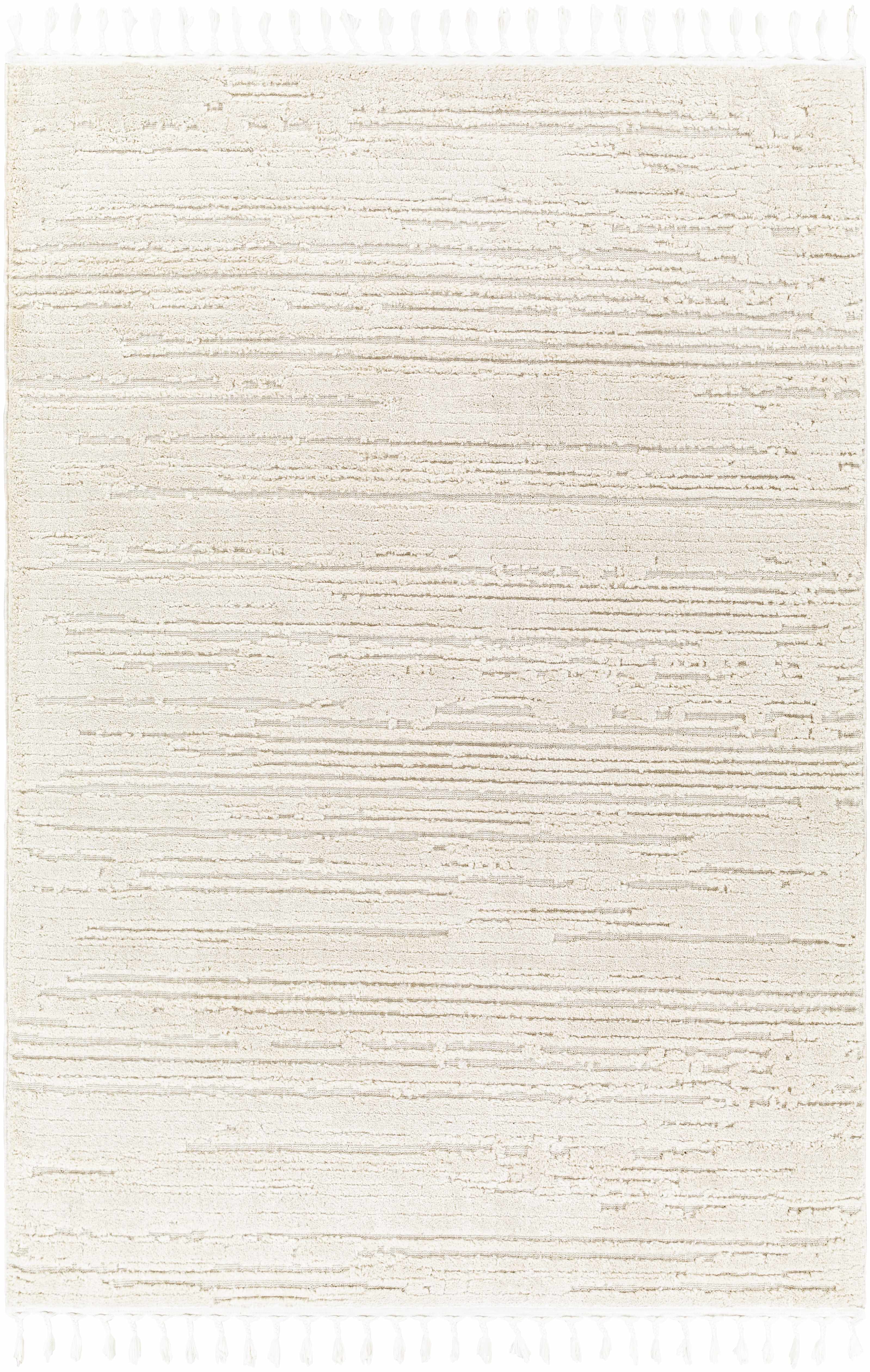 Ibarra Textured Ivory High/Low Pile Rug with Tassels – Boutique Rugs