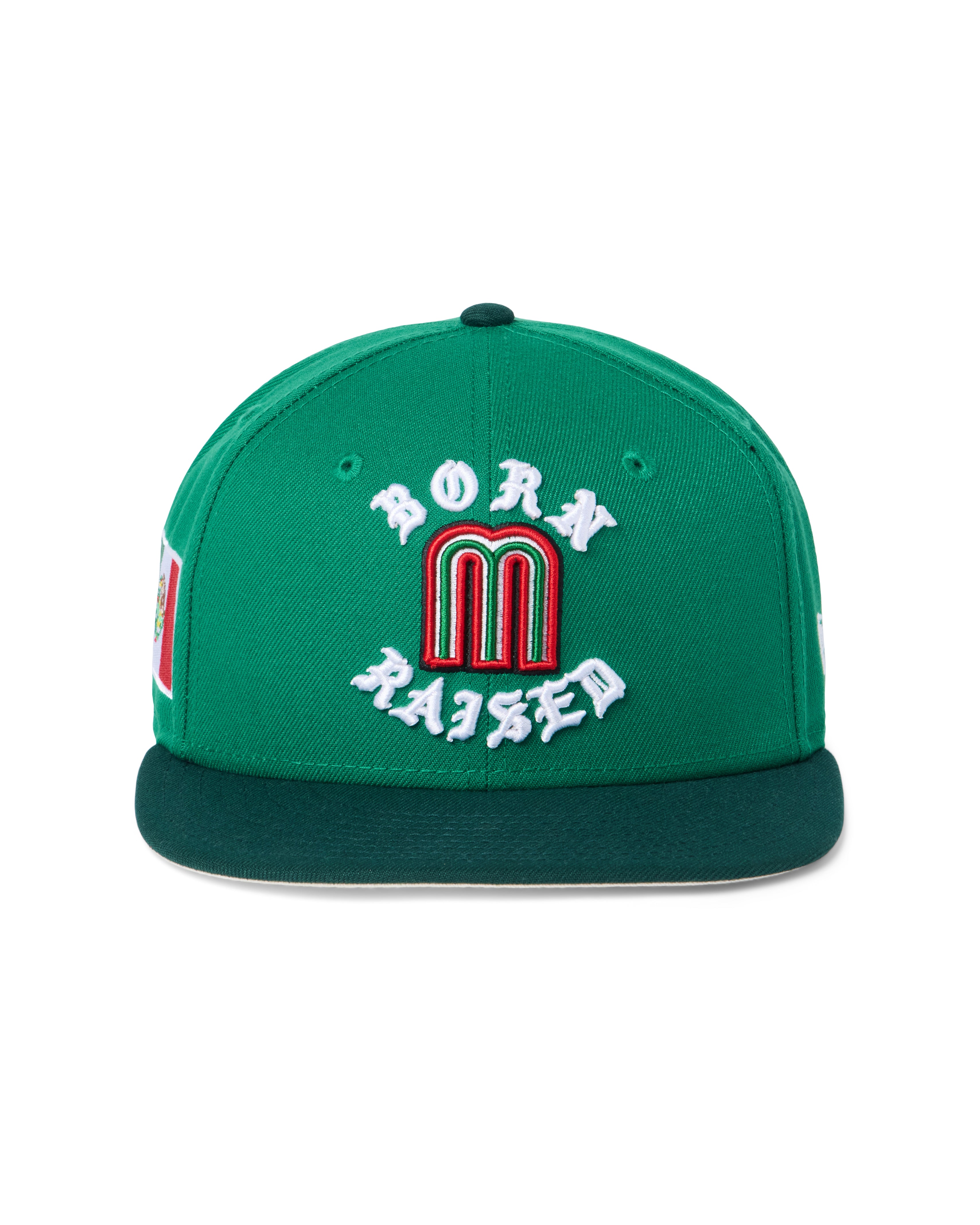 BORN X RAISED + WBC MEXICO ROCKER FITTED: KELLY GREEN / EMERALD