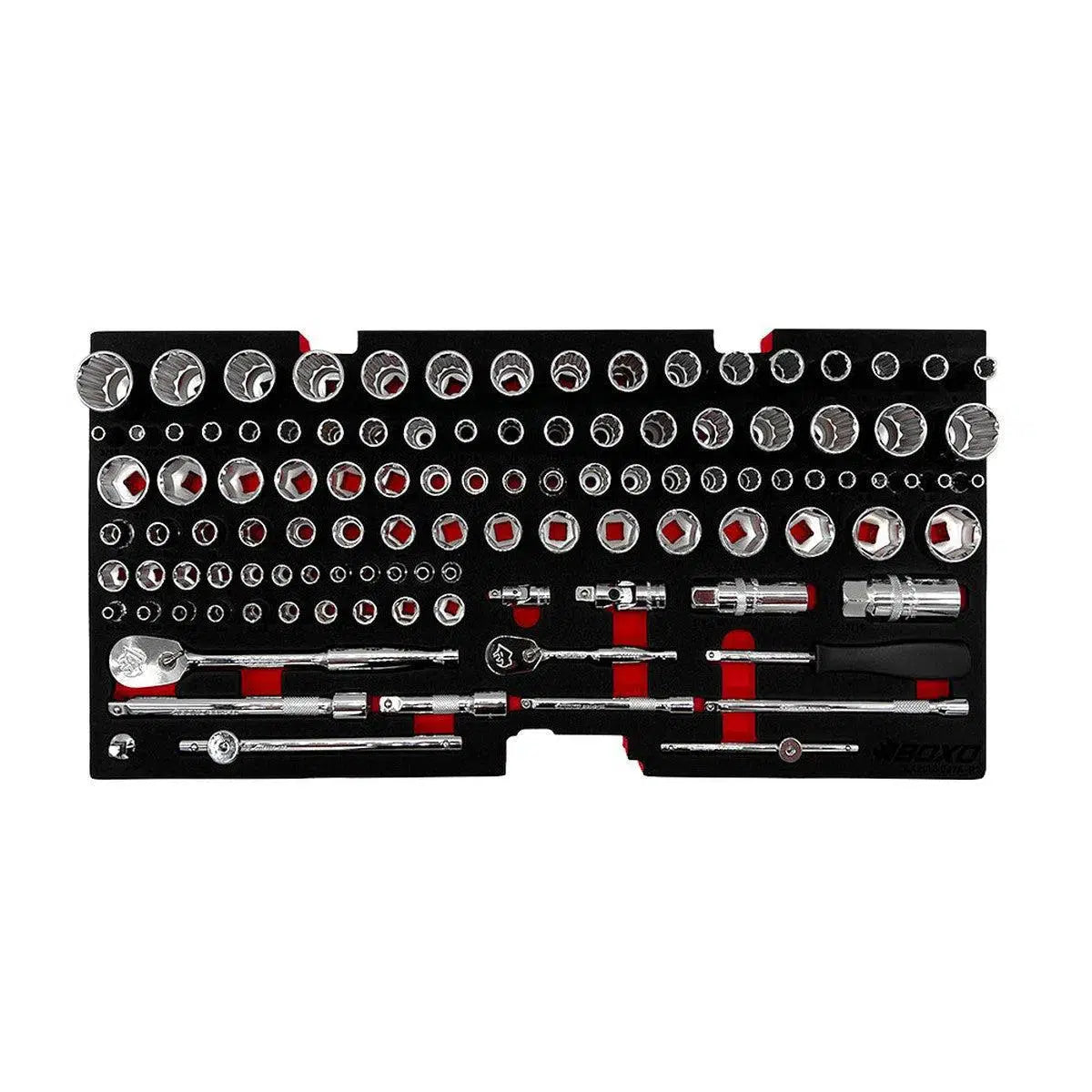 BoxoUSA | 159-Piece Metric & SAE Tool Set for 3-Drawer Hand Carry Box