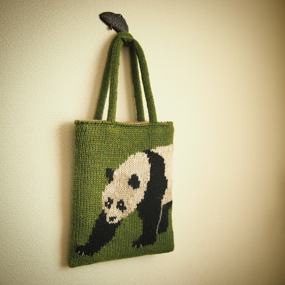 ミエコノテシゴト: 編み込み動物バッグ