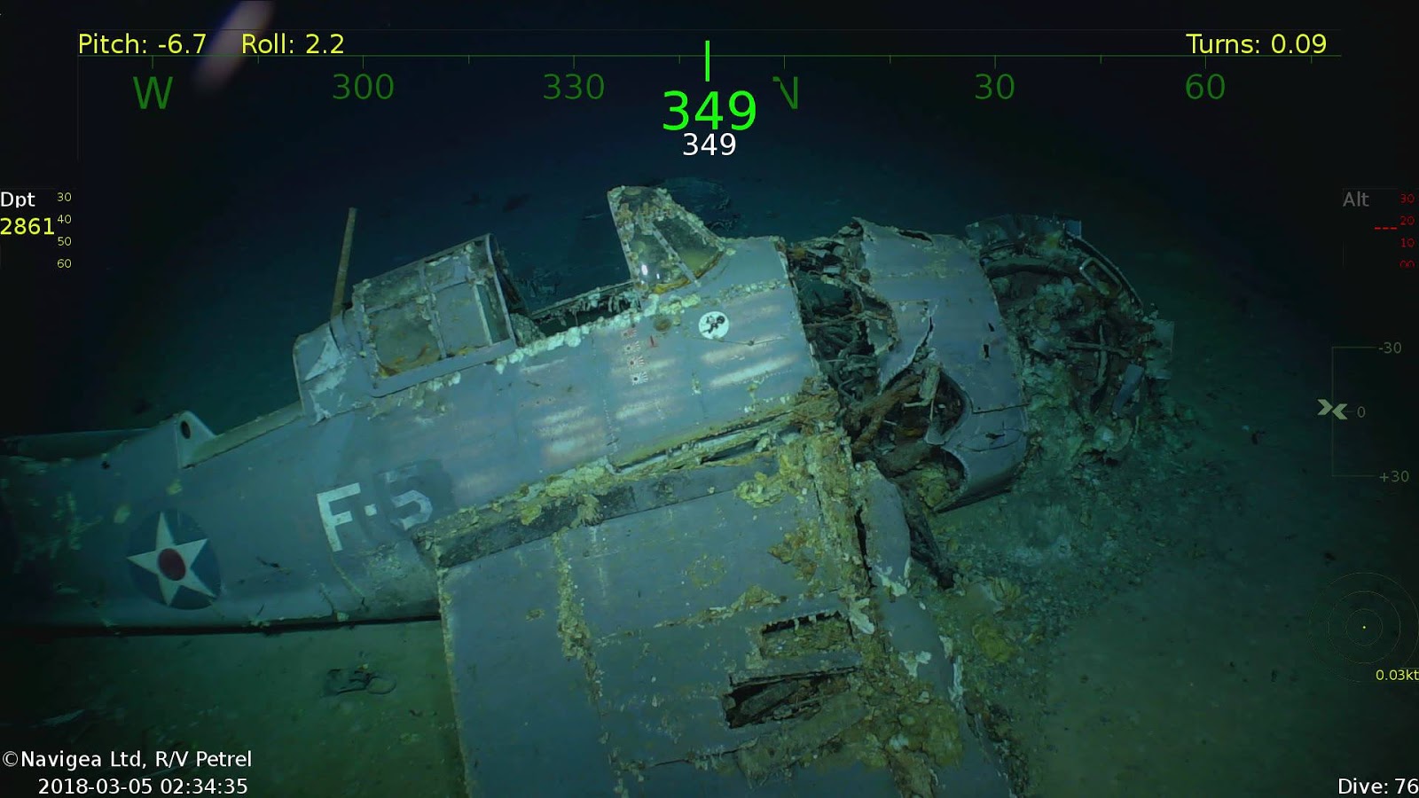 The Wreck of the USS Lexington, Aircraft at the Bottom of the