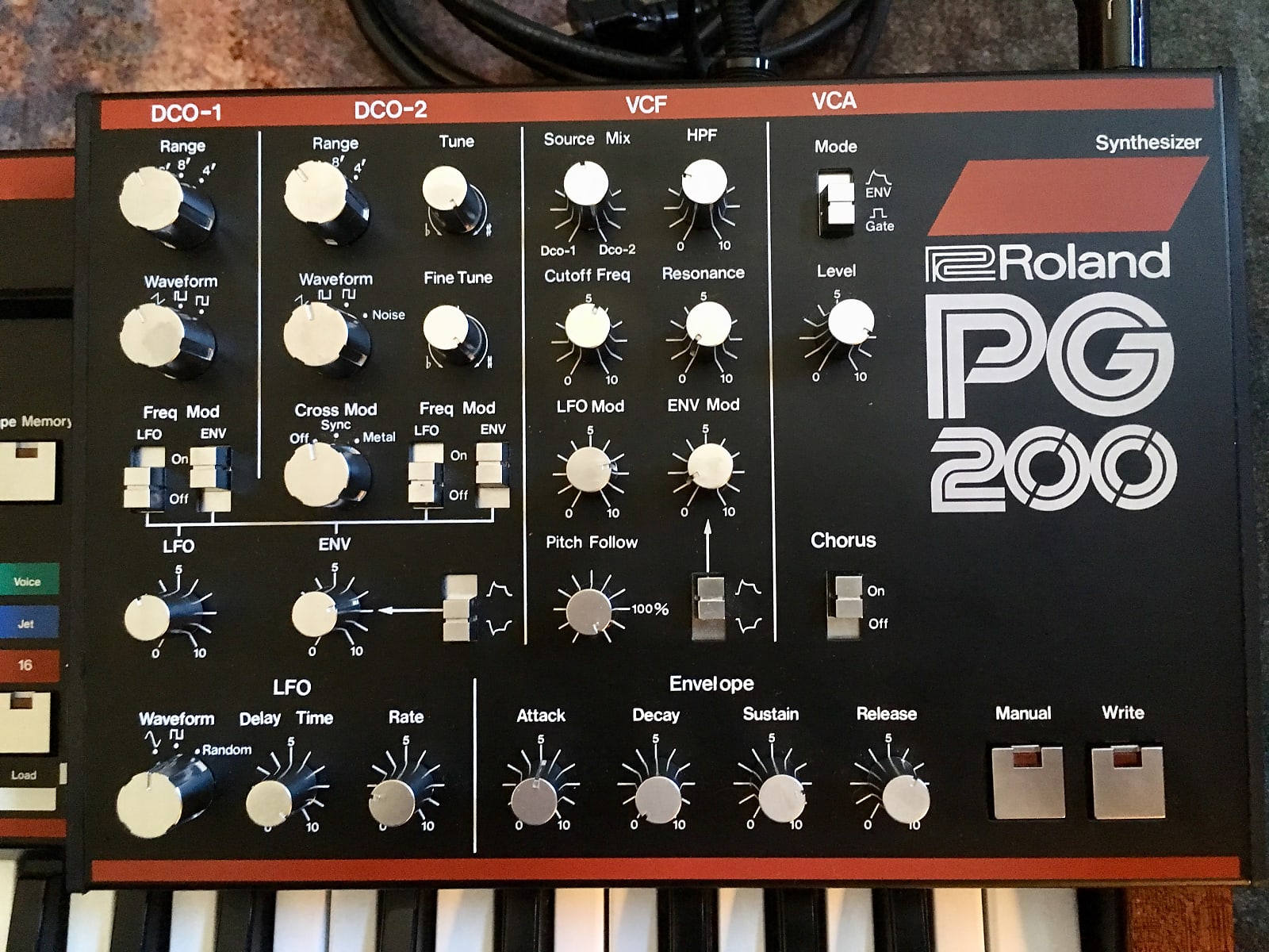 MATRIXSYNTH: Roland JX-3P with Wood Side Panels, PG200 w/ Original