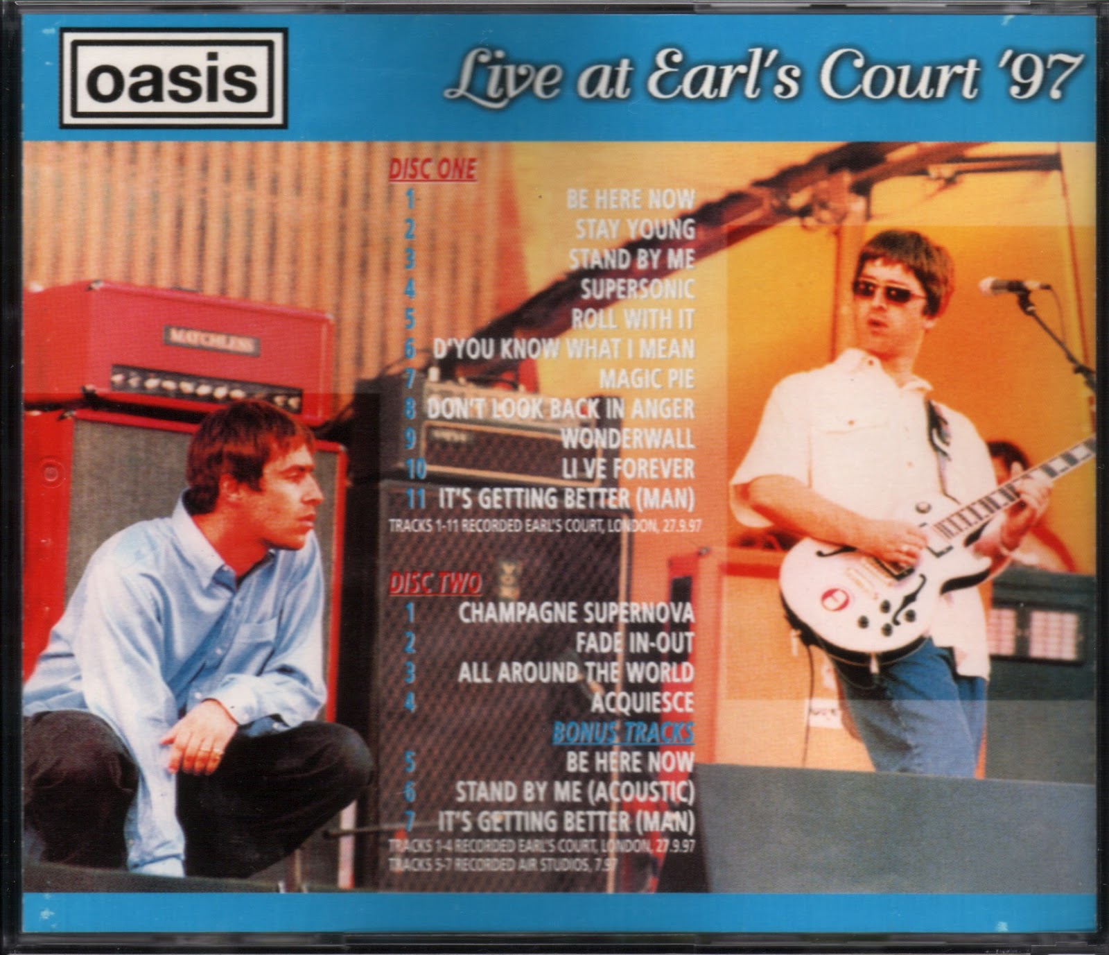 Oasis Bootlegs From Fuckuoka: Live At Earl's Court '97 (EC001/2)
