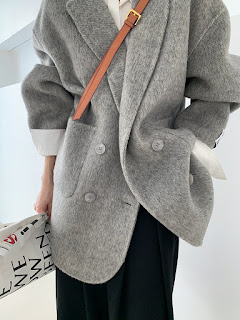 再入荷】売れ筋NO.1 Double-breasted wool blend coat – gypsophila