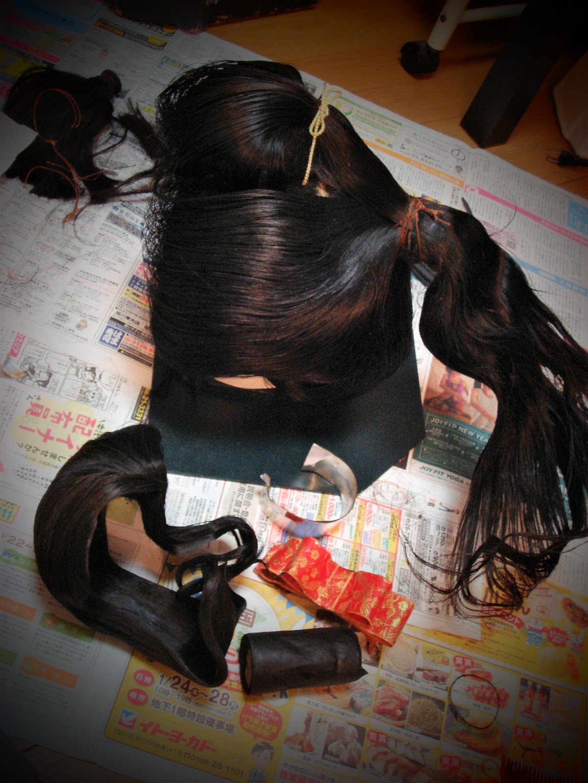 自分で「かつら」を結い変え☆日本髪の「高島田」から「つぶし島田」へ